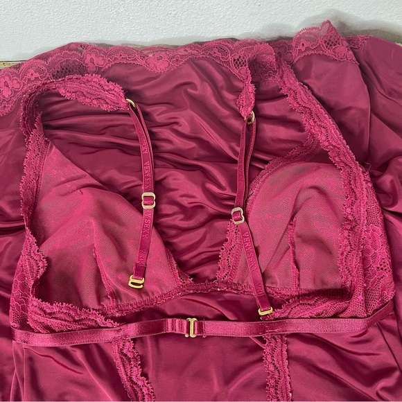 VICTORIA'S SECRET Very Sexy Burgundy Lace Babydoll Size XS Valentines - Picture 15 of 15